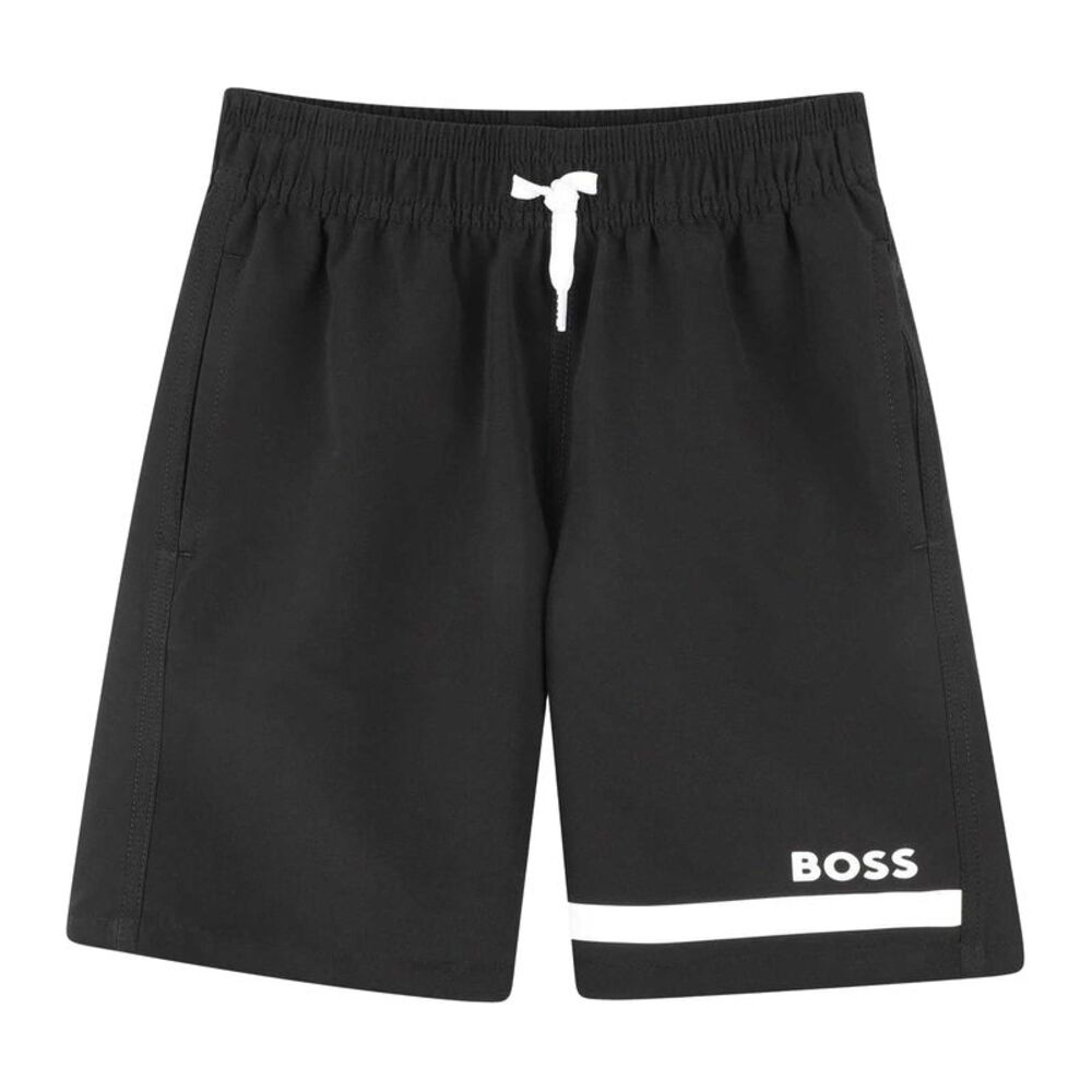 Boss Boys Logo Printed Shorts / Black